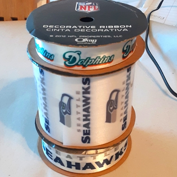 Offray Ribbon Other - Sports Ribbon -Football-Seahawks, Dolphins.